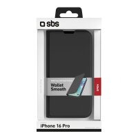 SBS Wallet Stand Etui für iPhone 16 Pro - Schwarz