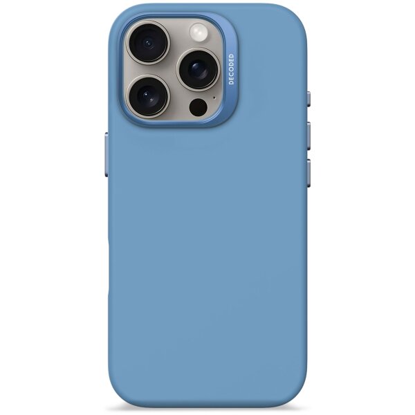 Decoded AntiMicrobial Silicone Backcover für iPhone 16 Pro Light Blue