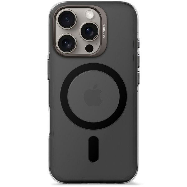 Decoded Recycled Plastic Backcover für iPhone 16 Pro Transparent Black