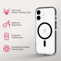Tech21 EvoCrystal MagSafe Hülle für iPhone 16 - Schwarz
