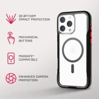 Funda Tech21 EvoPro MagSafe para iPhone 16 Pro Max - Negro transparente