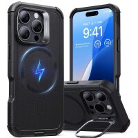 Custodia ESR Cyber Armor HaloLock con supporto Stash per Apple iPhone 16 Pro - Nero