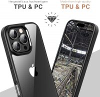 JT Berlin BackCase Pankow Hybrid Hülle f. iPhone 16 Pro Max -Schwarz/Transparent