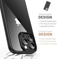 JT Berlin BackCase Pankow Hybrid Hülle f. iPhone 16 Pro Max -Schwarz/Transparent