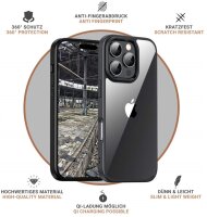 JT Berlin BackCase Pankow Hybrid Hülle f. iPhone 16 Pro Max -Schwarz/Transparent