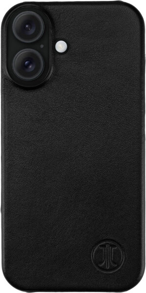 JT Berlin Echtleder BackCase Kreuzberg Hülle für Apple iPhone 16 Plus - Schwarz