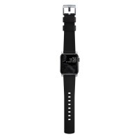 Nomad Active Leather Band Pro Armband Connector Silver für Watch 42/44/45mm - Schwarz