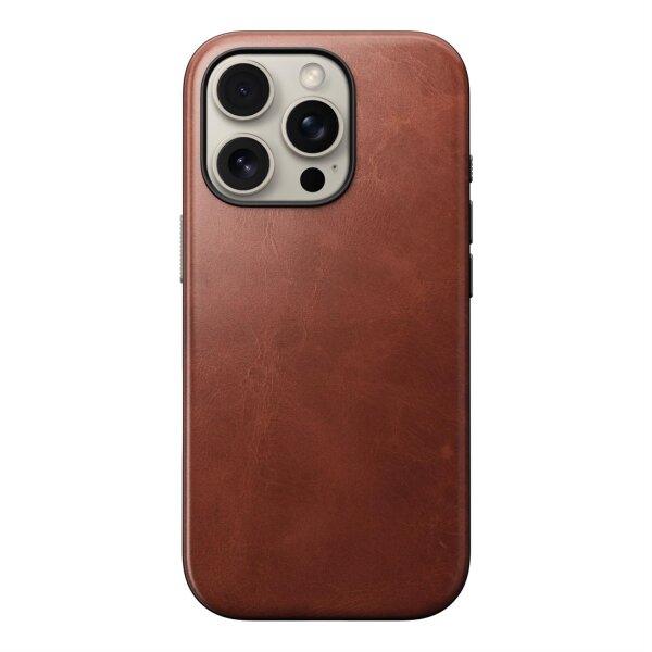 Nomad Modern Leather Case Hülle für iPhone 16 Pro - Olde Dublin Horween