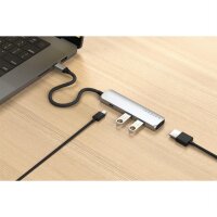 Satechi USB-C 4-in-1 Slim Multiport Adapter 4K - Silber