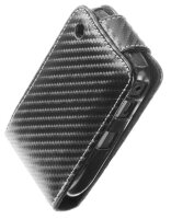 4-OK Handytasche Klap Karbon für BlackBerry Curve 8520