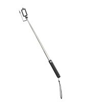 Essentialz Monopod Wired Selfie-Stick mit integriertem Fernauslöser-Knopf (kabelgebunden) für Smartphones - Schwarz