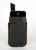 4-OK Handytasche Strip - Schwarz mit Rot TIP