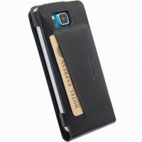 Krusell Leder Tasche Kalmar WalletCase 75997 für Samsung Galaxy Alpha in Schwarz
