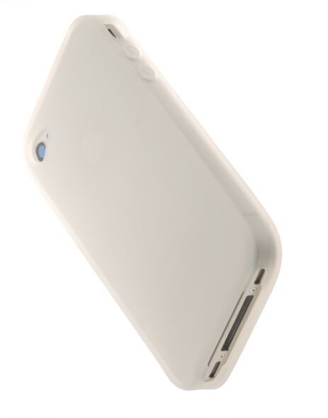 4-OK Silikon Tasche SiliColors für Apple iPhone 4 und 4S - Transparent Weiss