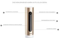 Netatmo Welcome - IP-Sicherheitskamera - Indoor - Verkabelt & Kabellos - Tisch/Bank - Schwarz - Gold - Aluminium