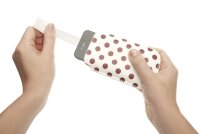 4-OK UP! Handytasche Red Dots auf Weiss TIP
