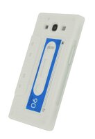 4-OK Silikon Hülle Retro Kassette für Samsung Galaxy S3 i9300 in Weiss