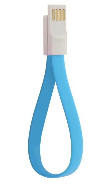 Daten-Kabel USB auf Micro-USB magnetisch, 20cm Länge, Blau