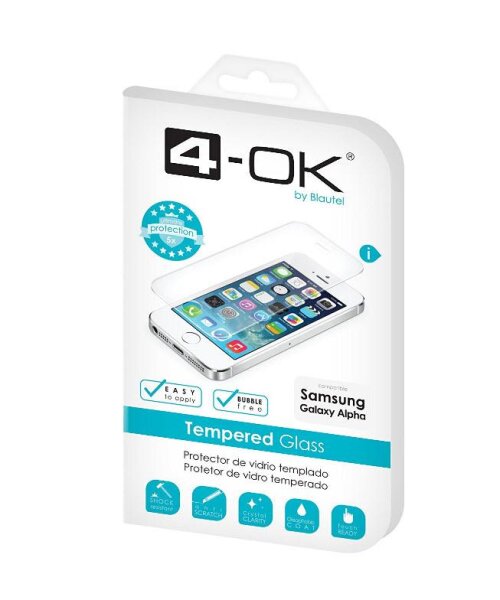 4-OK Schutzfolie Tempered Glas für Samsung Galaxy Alpha
