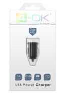 4-OK USB Car 3A in Schwarz