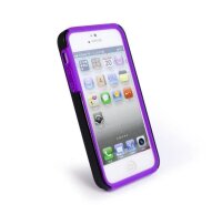 E-volve Twin Skiin Silikonhülle für Apple iPhone 5 (inkl. Displayschutz) - violett