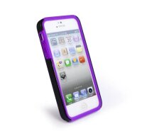 E-volve Twin Skiin Silikonhülle für Apple iPhone 5 (inkl. Displayschutz) - violett